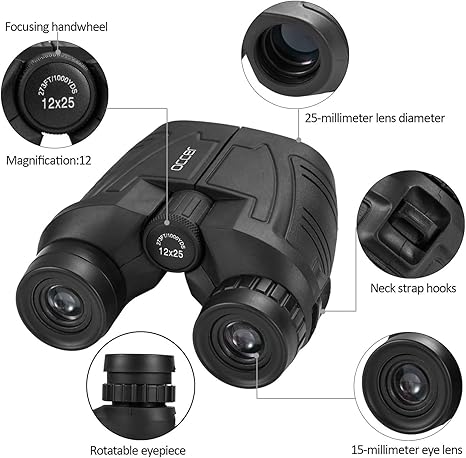 Occer 12x25 Compact Binoculars for Adults and Kids, Large Eyepiece Waterproof Binocular with Low Light Vision,High Powered Easy Focus Binoculars for Bird Watching,Outdoor Hunting,Travel,Sightseeing - Image 2